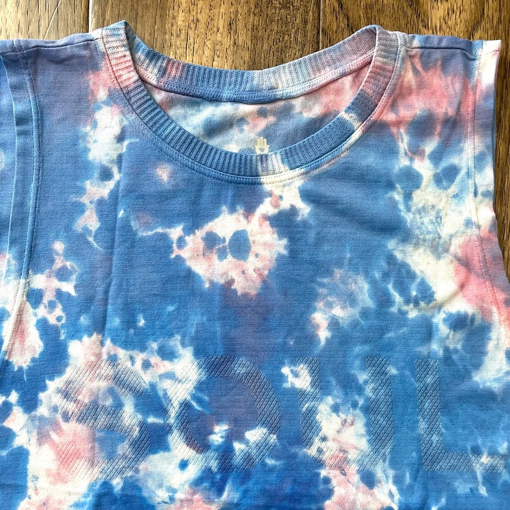 Spiritual Gangster SALE⭐️ Soul Supernova Tie-Dye Cropped Tank Blue Pink NEW - Picture 9 of 11
